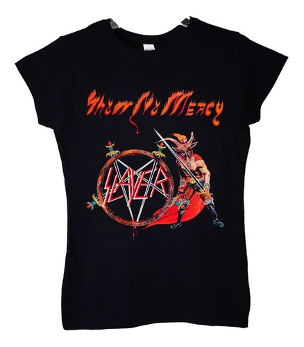 Polera Mujer Slayer Show No Mercy Metal Abominatron 