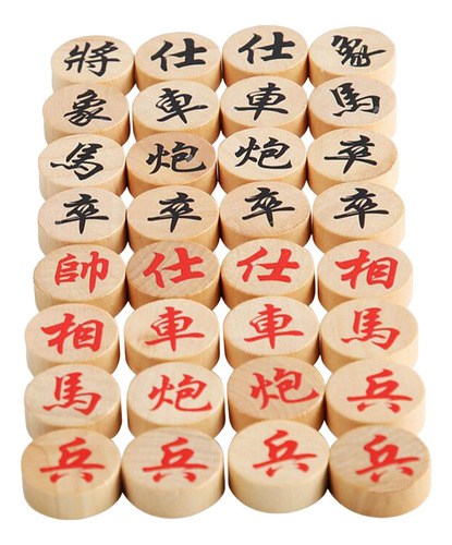 32 Piezas De Ajedrez De Madera, Piezas De Juegos Xiangqi,