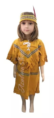 Disfraz para Niñas de niña india americana Fun World, Marrón