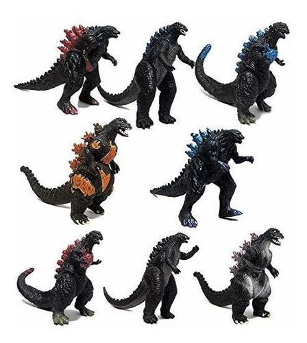 Ezfun 8 Piezas Godzilla Figuras Conjunto De Articulacion Mov
