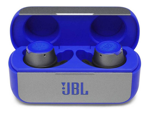 Fone de ouvido in-ear gamer sem fio JBL Reflect Flow blue com luz LED