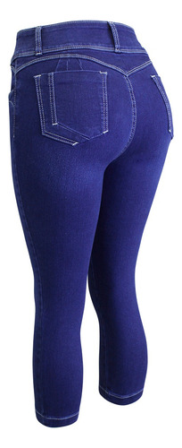 Pantalón Capri Corte Colombiano Con Bolsas A La Cintura