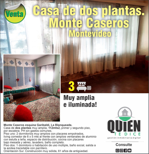 Muy Buena Casa De 3 Dormitorios, Dos Plantas, En Monte Caseros Y Garibaldi, Oportunidad!!