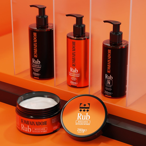 Kit 8 Itens Rub Embaixador Shampoo, Cond. Máscara E Leave-in