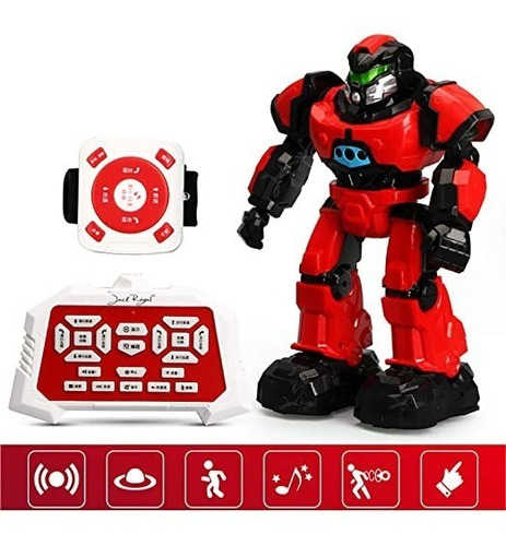 Robot Inteligente Crazon Control Remoto Movimiento Sensor Color Rojo Personaje 1702