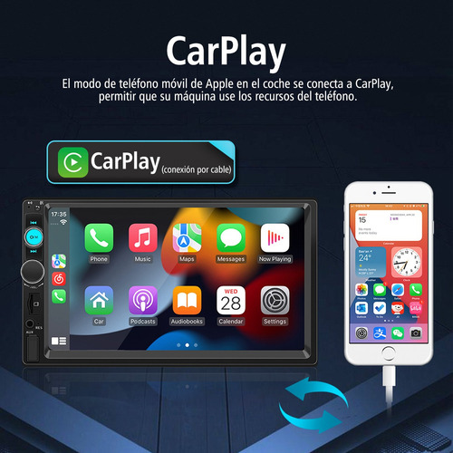 Central Multimídia Universal 2 Din Carplay Android Auto Mp5
