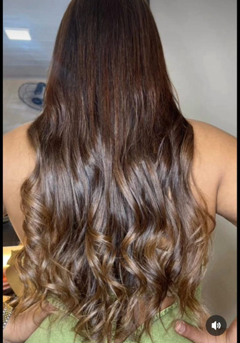  60cm 112g Cabelo Brasileiro Premium Moreno Iluminado Liso