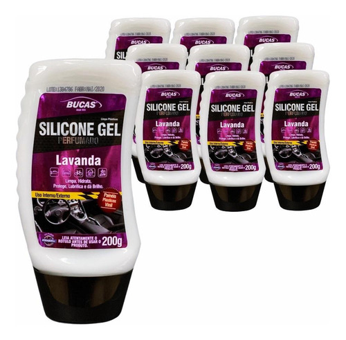 Kit 10 Silicone Gel Painel Bucas Perfumado Lavanda 200g