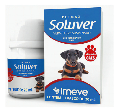 Petmax Soluver Vermífugo Suspensão Para Cães 20 Ml Imeve