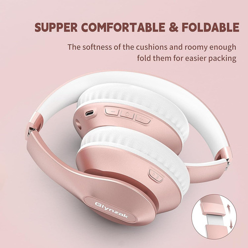 Auriculares Inalámbrico Glynzak Wh207a Rose Gold Bluetooth