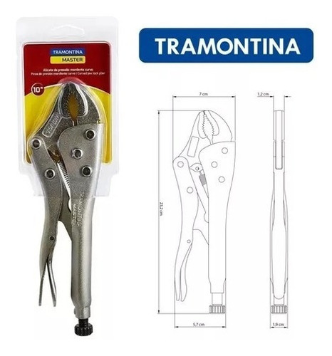 Alicate De Pressão 10 Tramontina Com Mordente Triangular Cor Inox