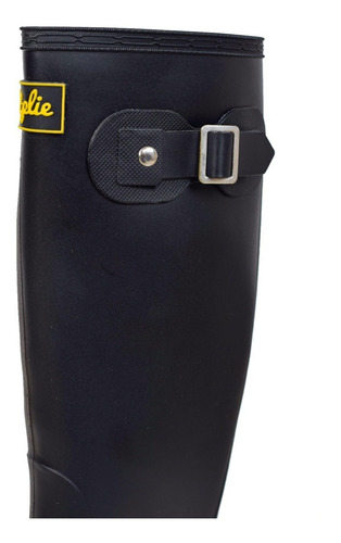 Botas Lluvia Mujer Wellington Bottplie Amarelo - Negro Matte