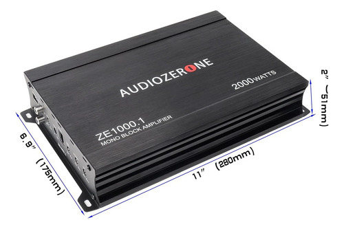 Amplificador Audiozerone, Monobloque, Clase D, 1-4 Ohm,2000w
