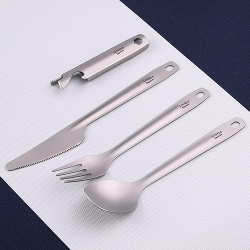 Juego De Cucharas Y Cucharas De Titanio, Cubiertos, Senderis
