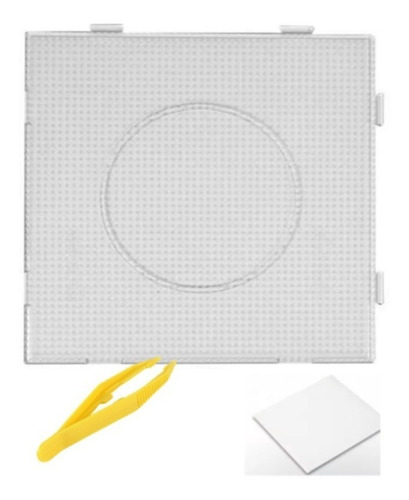 Imagen 3 de 8 de Placa Tablero Pegboards Hama Beads Midi + Pinza,papel Perler
