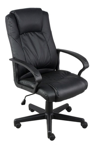 Cadeira de escritório MGM Flex Airon presidente  preta com estofado de couro sintético