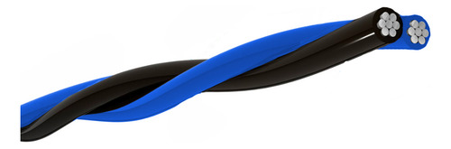 Fio Cabo Aluminio Duplex 10mm 150 Metros C/ 2 Vias Encapadas Cobertura Preto E Azul