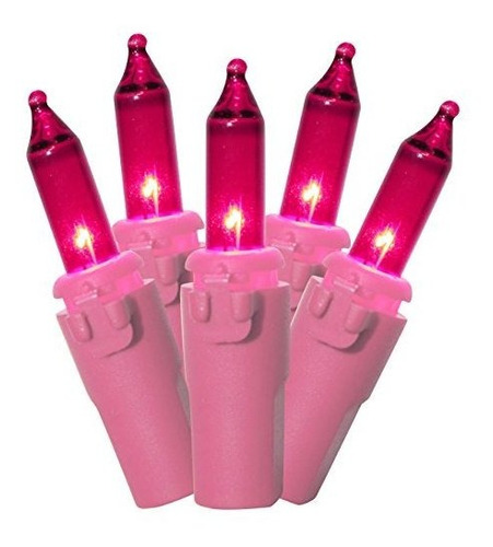 Brite Star 50 Count Designer Serie Lights Pink Wire Pin...