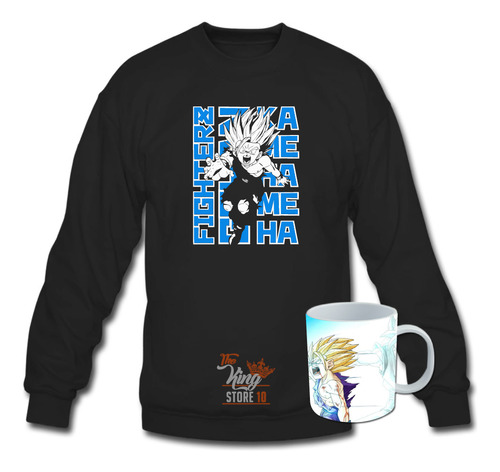 Poleron Polo + Taza, Gohan Kame Hame Ha, Fighter, Sayajin, Dragon Ball / The King Store