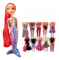 Comprar Muñeca Vestida De Sirena + 10 Conjuntos De Ropa Env Gratis 