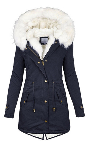 Chaqueta Acolchada De Lana Parka De Peluche Femenina