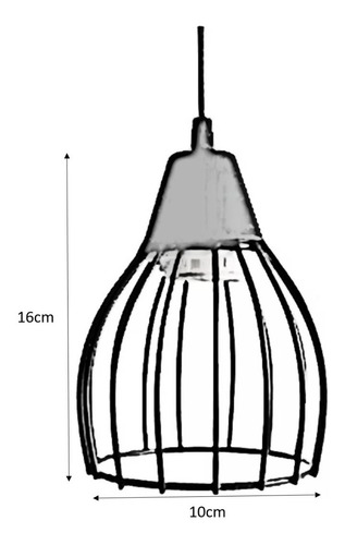 Colgante Lampara Vintage Jaula 1 Luz E27 Apto Led Full