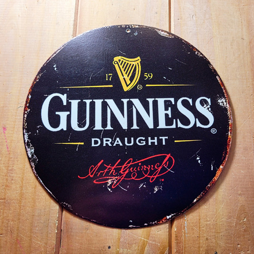 Cartel Chapa Vintage Retro Cerveza Guinness Apto Exterior