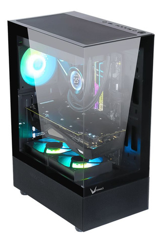 Gabinete Mid Tower Formula V Crystal Z1+ Negro 3 Fan