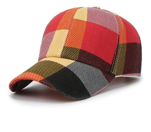 Gorro-jockey Con Visera Curva Modelo Cuadros Escoceses