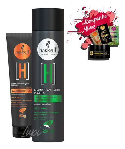 Kit Haskell Pra Ele Shampoo Anticaspa + Creme Multifuncoes