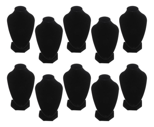 Y 10x Negro Terciopelo Cadena De Joyería Busto Soportes De