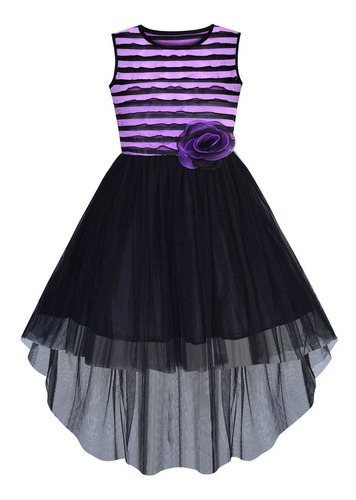 vestido preto com roxo