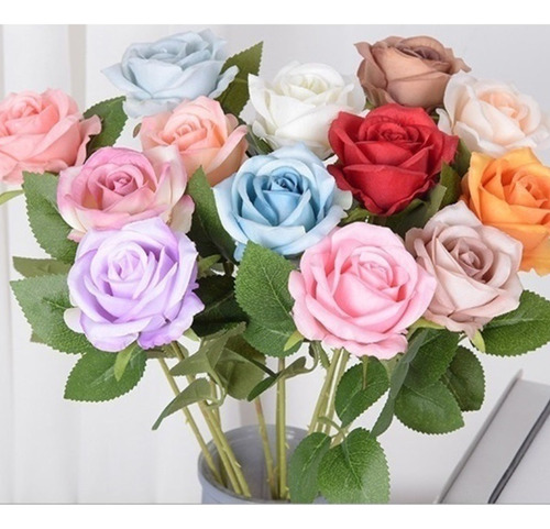 Rosas Artificiais Para Decoração De Mesa, 20 Peças (5 Cores)