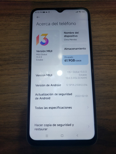 Celular Redmi Xiomi 11e 5g Usado (cristal De La Cámara Estrellada No Afecta Su Funcion) (Usado)