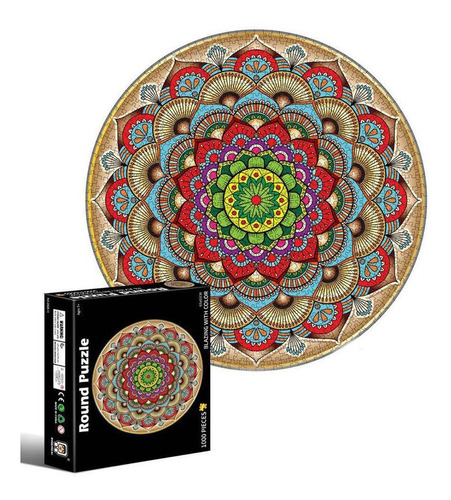 Rompecabeza Puzzle Circular 1000 Piezas Mandala Flor Paz