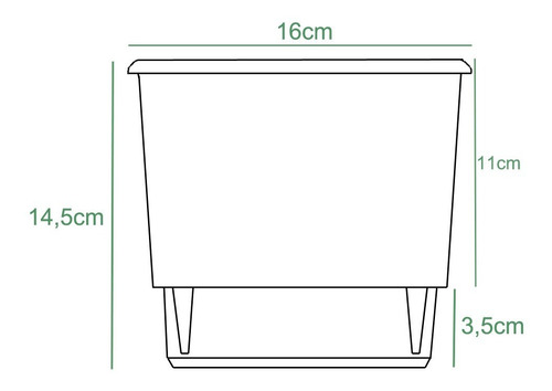 Imagem 7 de 7 de Vaso Raiz Auto Irrigável 16x14 Autoirrigável Preto Temperos