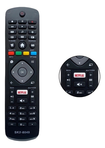 Controle Compatível Tv Philips Smart Netflix 50pug6513/78