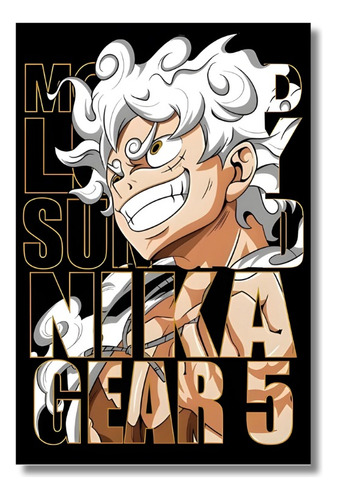 Cuadro Poster One Piece Gear 5 Luffy 30x20 Metalico Full Hd