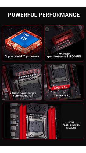Kit Gaming X99 Xeon 14 Nucleos 28 Hilos + 16gb Ram + Tpm 2.0 Negro (Reacondicionado)