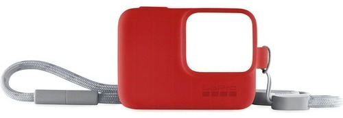 Funda de silicona con cordón rojo en la manga de Gopro
