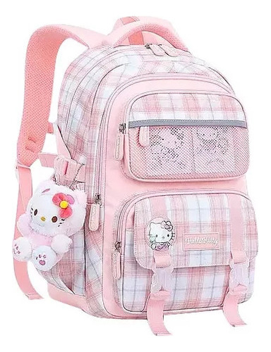 Bonita Mochila Escolar Femenina De Hello Kitty Kuromi Para