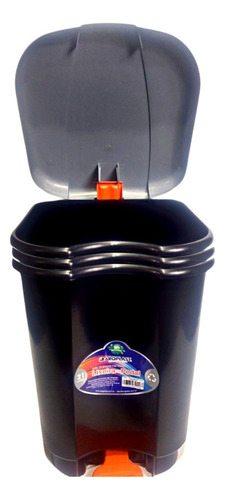 Lixeira Plástica C/ Pedal Desmontada Cozinha 42cm 21lts 3uni
