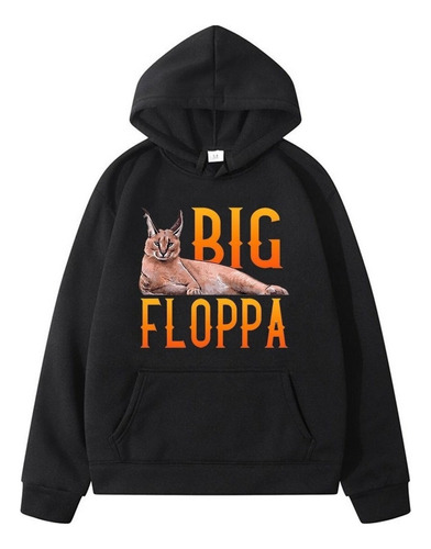 Tops Big Floppa Meme Lindo Caracal Cat Impreso Sudaderas Con