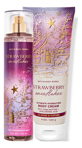 Perfume Strawberry Snowflakes Bath & Body Works Duo