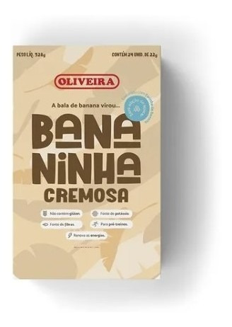 Bananinha Cremosa Oliveira Zero Açúcar C/24x22g