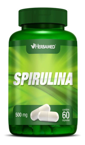 Spirulina - 60 Cápsulas - Herbamed Sabor Sem Sabor