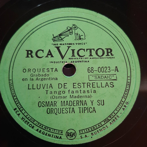 Pasta Osmar Maderna Y Su Orquesta Tipica Rca Victor C434