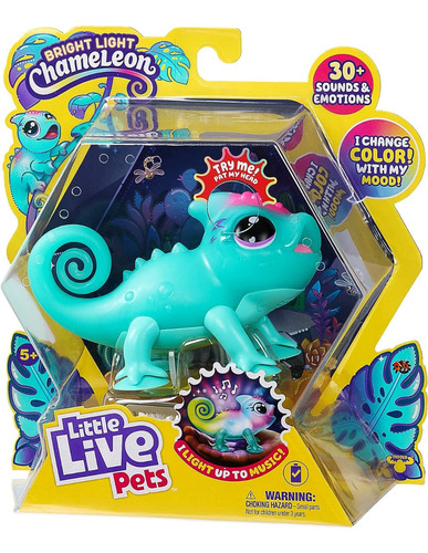 Little Live Pets: Sunny Camaleon Mascota Brilla & Multicolor Color Azul claro
