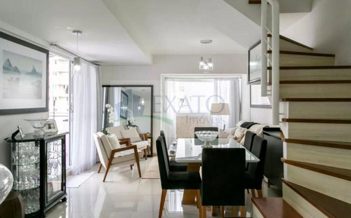 Imagem 5 de 15 de Cobertura Duplex Com 130m², 2 Dormitórios, Terraço Com Churraqueira E Hidro, 2 Vagas. - Em16764