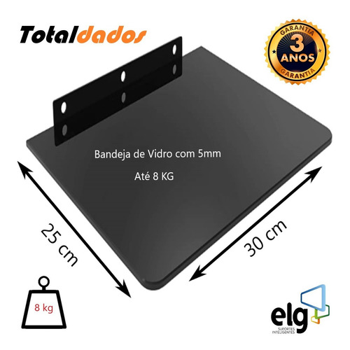 Imagem 3 de 10 de Suporte Vidro Parede Tv Cabo Modem Fibra Vivo Claro Tim Net
